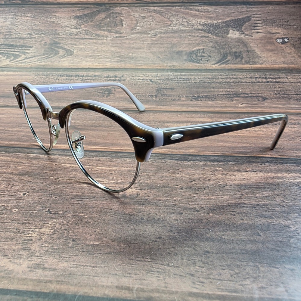 Ray-Ban RB 4246-V 5240 Clubround Tortoise Lavender Eyeglass Frames 47-19-140 - Picture 5 of 8